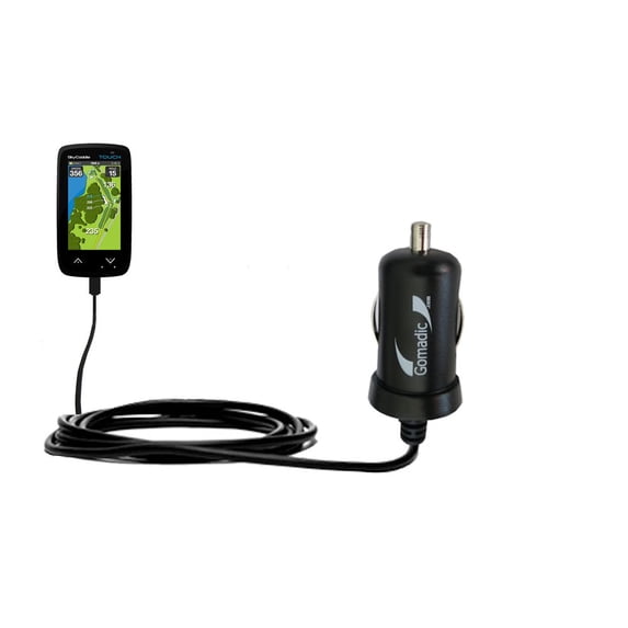 Gomadic Intelligent Compact Car / Auto DC Charger suitable for the SkyGolf SkyCaddie TOUCH - 2A / 10W power at half the size. Uses Gomadic TipExchange