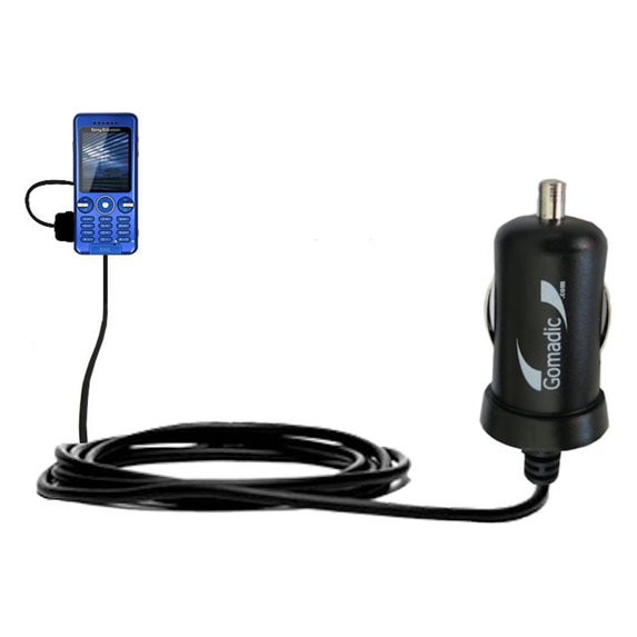 Gomadic Intelligent Compact Car / Auto DC Charger suitable for the Sony Ericsson S302 - 2A / 10W power at half the size. Uses Gomadic TipExchange Tech