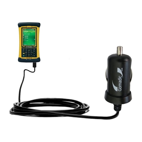 Gomadic Intelligent Compact Car / Auto DC Charger suitable for the Trimble Nomad 800 Series - 2A / 10W power at half the size. Uses Gomadic TipExchang