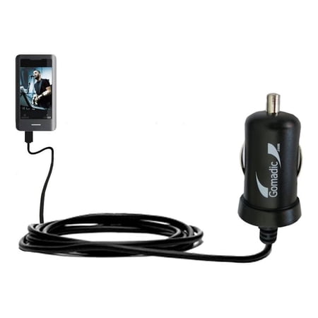 Gomadic Intelligent Compact Car / Auto DC Charger suitable for the Coby MP828 - 2A / 10W power at half the size. Uses Gomadic TipExchange Technology