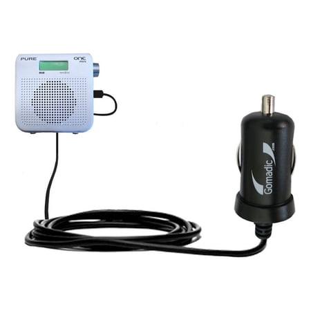 Gomadic Intelligent Compact Car / Auto DC Charger suitable for the PURE One Mini Series 2 - 2A / 10W power at half the size. Uses Gomadic TipExchange