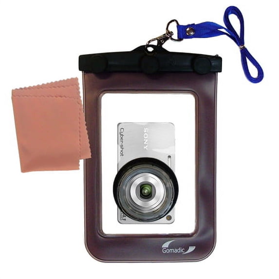 Gomadic Waterproof Camera Protective Bag suitable for the Sony Cyber-shot DSC-W350 - Unique Floating Design Keeps Camera Clean and Dry