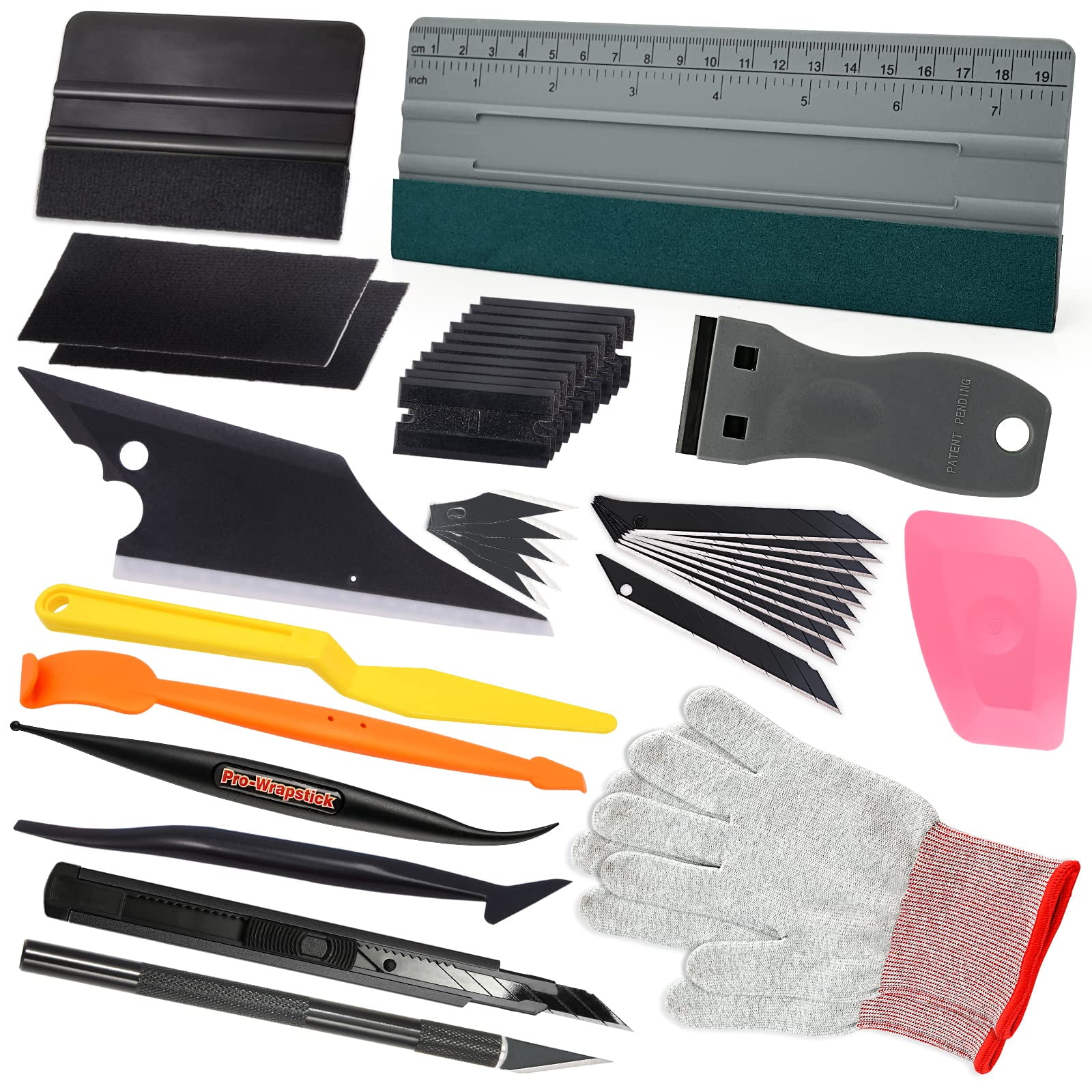 Zanch Vinyl Wrap Tool Kit - 10-Piece Set With Micro Stick Squeegees, Felt Squeegees & Magnet Holders For Car Wrapping