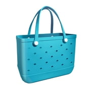 GOAMGE Gomayee EVA Beach Bag,Waterproof and Sandproof Outdoor Rubber Tote Bag for Beach Sports，Lake Blue.Large