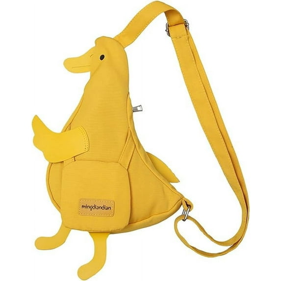 Gomayee Kawaii Duck Purse Unisex Funny Animal Shoulder Bag Cute Cartoon Chest Wallet Novelty Bag Unique Canvas Satchel Messenger Bag