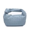 thumbnail image 1 of Gomayee Knoted Woven Handbag for Women Fashion Designer Ladies Hobo Bag Bucket Purse Faux Leather.Light blue, 1 of 5