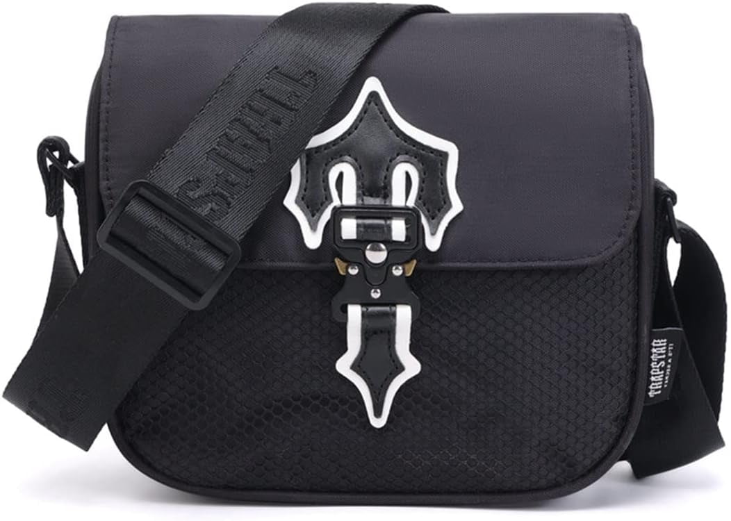 Gomayee Unisex Oxford Cloth Trapstar Crossbody Bag, Black-white