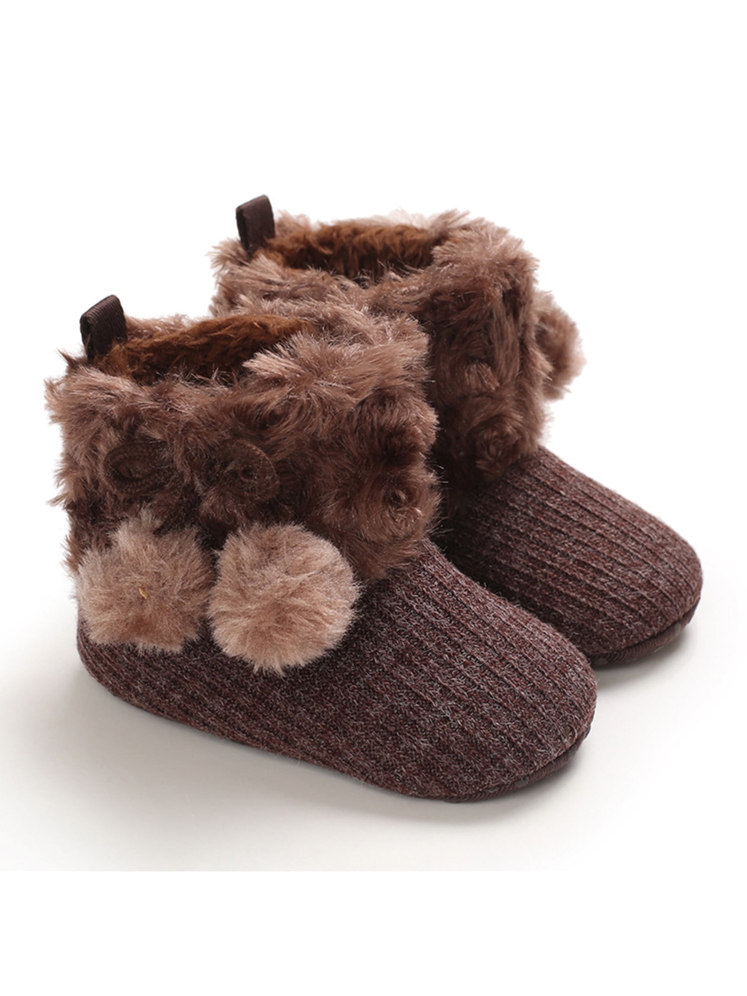 Gomelly Baby Girls Crib Boot Fluffy Winter Booties Soft Sole Snow Boots