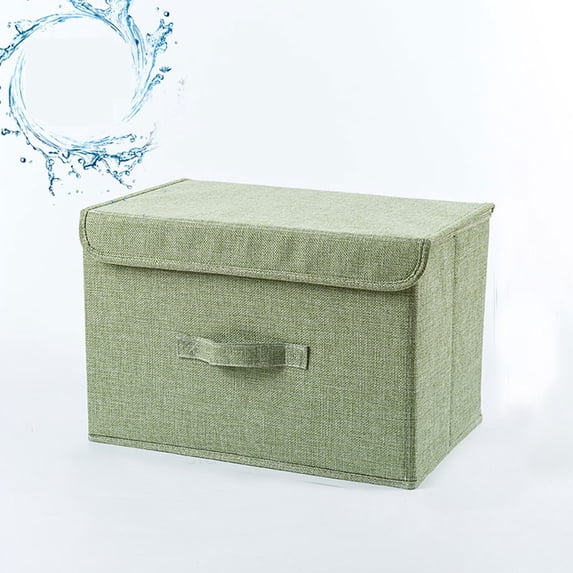 Gomelly Basket Bins Foldable Storages Box Magazines Storage Cube Clothes Nursery Containers Linen Fabric Green Large