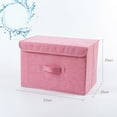 thumbnail image 1 of Gomelly Basket Bins Foldable Storages Box Magazines Storage Cube Clothes Nursery Containers Linen Fabric Pink Large, 1 of 2