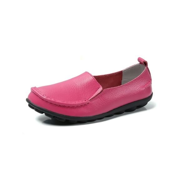 Gomelly Black Flats Shoes Women Slip On Loafers Casual Dress Shoes Wide Width Non Slip Peach Red US 6