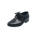 thumbnail image 1 of Gomelly Boys Dress Shoes Kids Pointed Toe Lace-Up School Uniform Formal Shoes Black 7C, 1 of 9