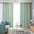 thumbnail image 1 of Gomelly Kids Room Darkening Curtain Double Layers Blackout Window Modern Thermal Insulated Girl Star Hollow Out Rainbow Stripe Gradient Color Bedroom Panel Grommet Top Drape Green W:39"xL:78", 1 of 5