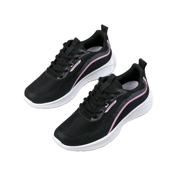 Gomelly Ladies Athletic Shoes Knit Upper Running Shoe Sport Sneakers Comfort Walking Gym Outdoor Trainers Black 7