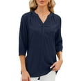 thumbnail image 1 of Gomelly Ladies Blouse V Neck Shirts Casual Tops Women Elegant Work Tunic Shirt Button Down Hidden Green S, 1 of 3