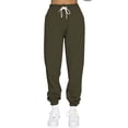 thumbnail image 1 of Gomelly Ladies Bottoms Tapered Leg Sweatpants Casual Sports Pants Women Comfy Jogging Trousers High Waisted ArmyGreen M, 1 of 2