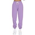 thumbnail image 1 of Gomelly Ladies Bottoms Tapered Leg Sweatpants Casual Sports Pants Women Comfy Jogging Trousers High Waisted Purple L, 1 of 4