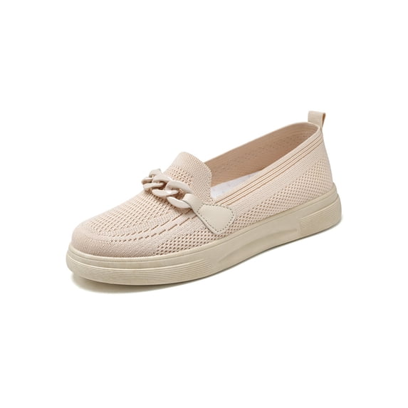 Gomelly Ladies Casual Shoes Classic Loafers Slip On Flats Breathable Boat Shoe Work Walking Khaki 7