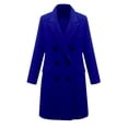thumbnail image 1 of Gomelly Ladies Coat Plain Jacket Casual Outwear Women Warm Party Trench Coats Turn Down Collar Overcoat Blue M, 1 of 2