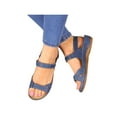 thumbnail image 1 of Gomelly Ladies Flat Sandal Wedge Casual Shoes Ankle Strap Sandals Comfortable Work Party Blue 5.5, 1 of 5