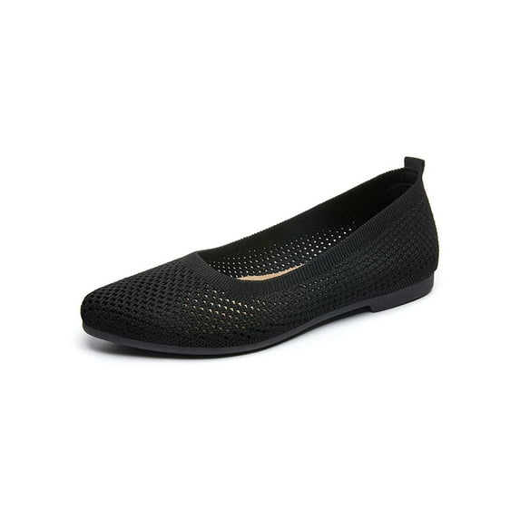Gomelly Ladies Flats Pointy Toe Loafers Slip On Pumps Casual Ballet Flat Wedding Dress 2128 Black 7