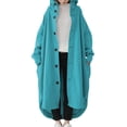 thumbnail image 1 of Gomelly Ladies Jacket Long Sleeve Outwear Casual Overcoats Women High Low Hem Winter Warm Jackets Hoodie Trench Coat Green L, 1 of 2