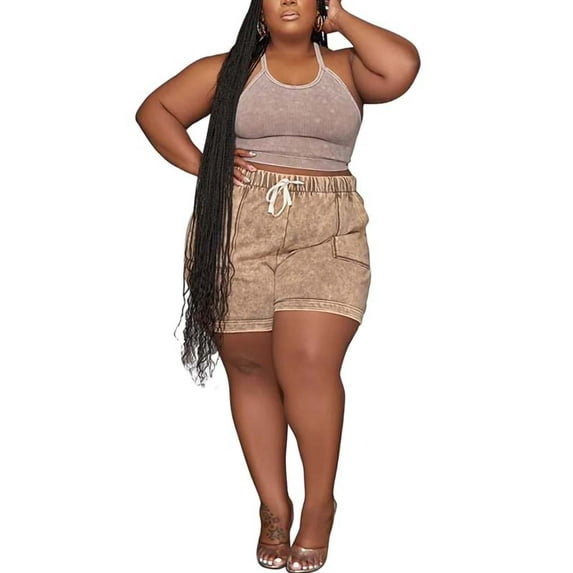 Gomelly Ladies Jogger Set Elastic Waist Plus Size Tracksuit Loose Fit Two Piece Outfit Women Breathable Running Sweatsuits Oversized Lounge Sets Apricot XL