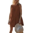 thumbnail image 1 of Gomelly Ladies Long Pants Wide Leg Jumpsuits Boho Romper Women Loose Summer Harem Pant Stretchy Trousers Dark Brown M, 1 of 6