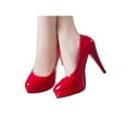 thumbnail image 1 of Gomelly Ladies Stiletto Heels High Heel Pump Shoe Slip On Heeled Pumps Lightweight Dress Shoes Office Wedding Red 8, 1 of 9