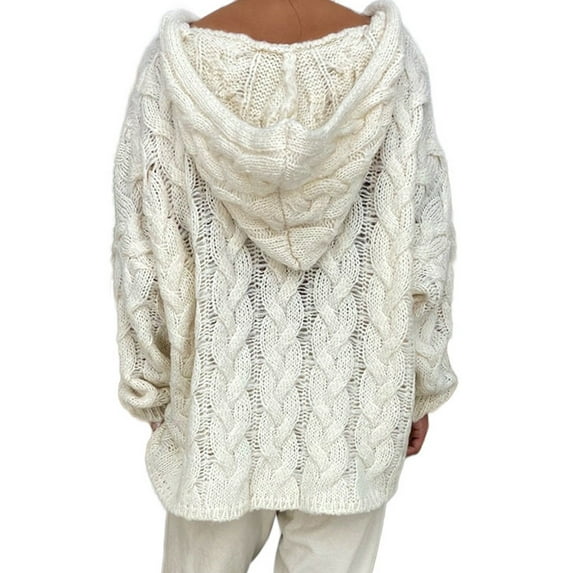 Gomelly Ladies Sweater Winter Warm Jumper Tops Knitwear Pullover Women Casual Work Knitted Sweaters Solid Color Hoodies Beige XXL