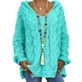 thumbnail image 1 of Gomelly Ladies Sweater Winter Warm Jumper Tops Knitwear Pullover Women Casual Work Knitted Sweaters Solid Color Hoodies Lake Blue L, 1 of 3