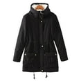 thumbnail image 1 of Gomelly Ladies Thickened Jacket Long Sleeve Outwear Coat Women Winter Warm Trench Coats Overcoat Black M, 1 of 2