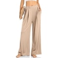 thumbnail image 1 of Gomelly Ladies Trousers Elastic Waist Bottoms Loose Fit Palazzo Pant Women Baggy Daily Wear Yoga High Khaki M, 1 of 7