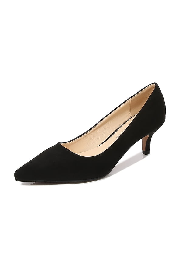 Low Heel Dress Shoes for Women Work Comfortable Heels Pumps Wedding Wide Width Shoes Black 5.5