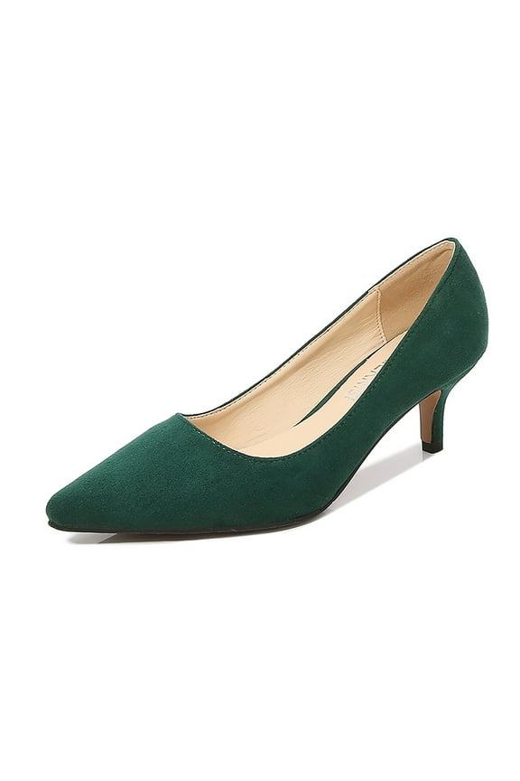 Low Heel Dress Shoes for Women Work Comfortable Heels Pumps Wedding Wide Width Shoes Green 7