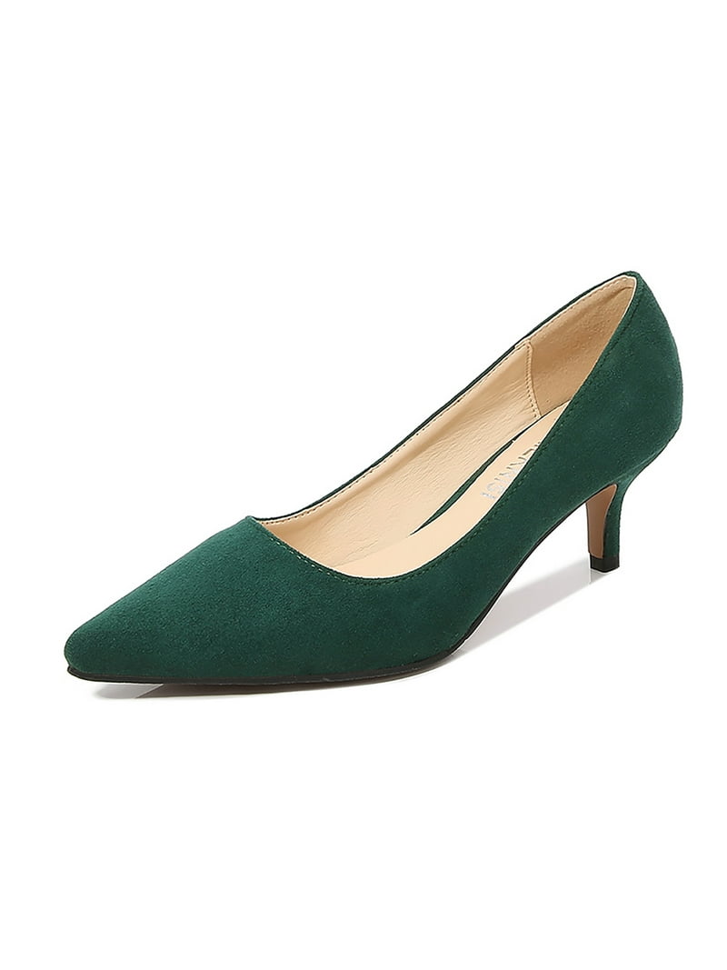 Suede Pumps Green Pumps Size Gomelly Women's Pointed Toe - Main Image