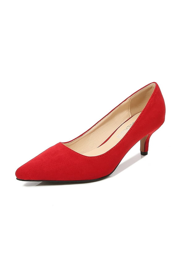 Low Heel Dress Shoes for Women Work Comfortable Heels Pumps Wedding Wide Width Shoes Red 7.5
