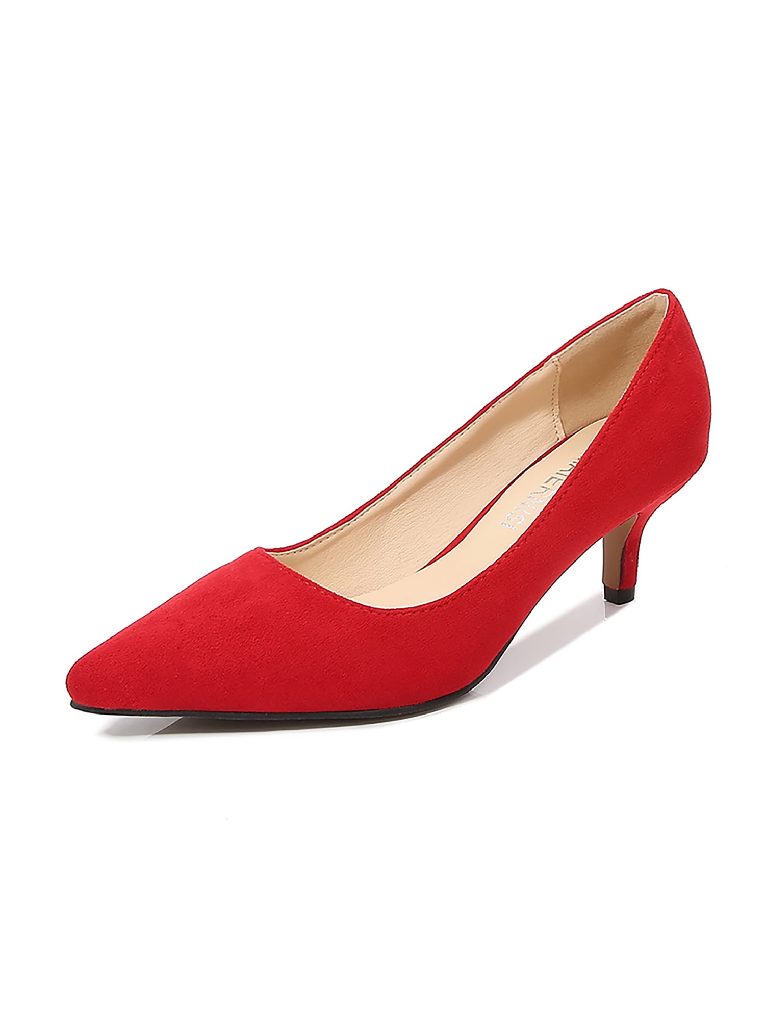 Gomelly Low Heel Dress Shoes for Women Work Comfortable Heels Pumps Wedding  Wide Width Shoes Red 7 - Walmart.com