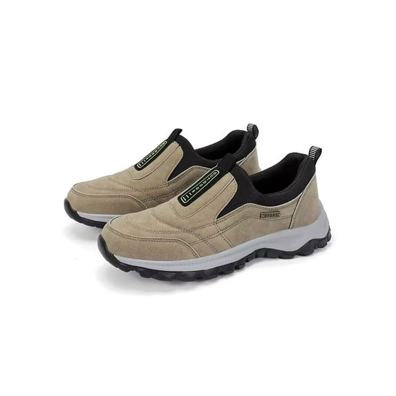 Gomelly Men Canvas Sneaker Flats Casual Shoe Non-Slip Loafers Comfortable Slip On Sneakers Driving Walking Khaki 11