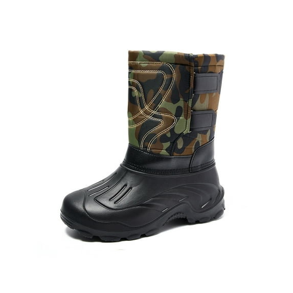 Gomelly Men Cold Weather Anti-slip Plush Lined Snow Boots Warm Casual Winter Boot Insulated Green 7