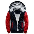 thumbnail image 1 of Gomelly Men Hoodies Full Zip Up Outwear Thick Sweater Jacket Mens Thermal Outdoor Fleece Sweatshirt Long Sleeve Blue Red L, 1 of 2