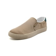 Gomelly Mens Canvas Shoes Slip On Loafers Casual Sneakers Comfortable Boat Shoes Khaki 6