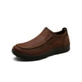 thumbnail image 1 of Gomelly Mens Casual Shoe Round Toe Loafers Low Top Flats Lightweight Faux Leather Shoes Office Walking Dark Brown 6.5, 1 of 9