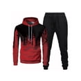 thumbnail image 1 of Gomelly Mens Jogger Set 2 Pcs Sweatsuit Lounge Tracksuit Men Active Athletic Loungewear Long Sleeve Hoodies Sets Red Black 3XL, 1 of 2