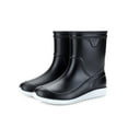 thumbnail image 1 of Gomelly Mens Rubber Boot Slip Resistant Rain Boots Lightweight Garden Shoes Casual Mid Calf Work Waterproof Black And White Background 9.5, 1 of 3