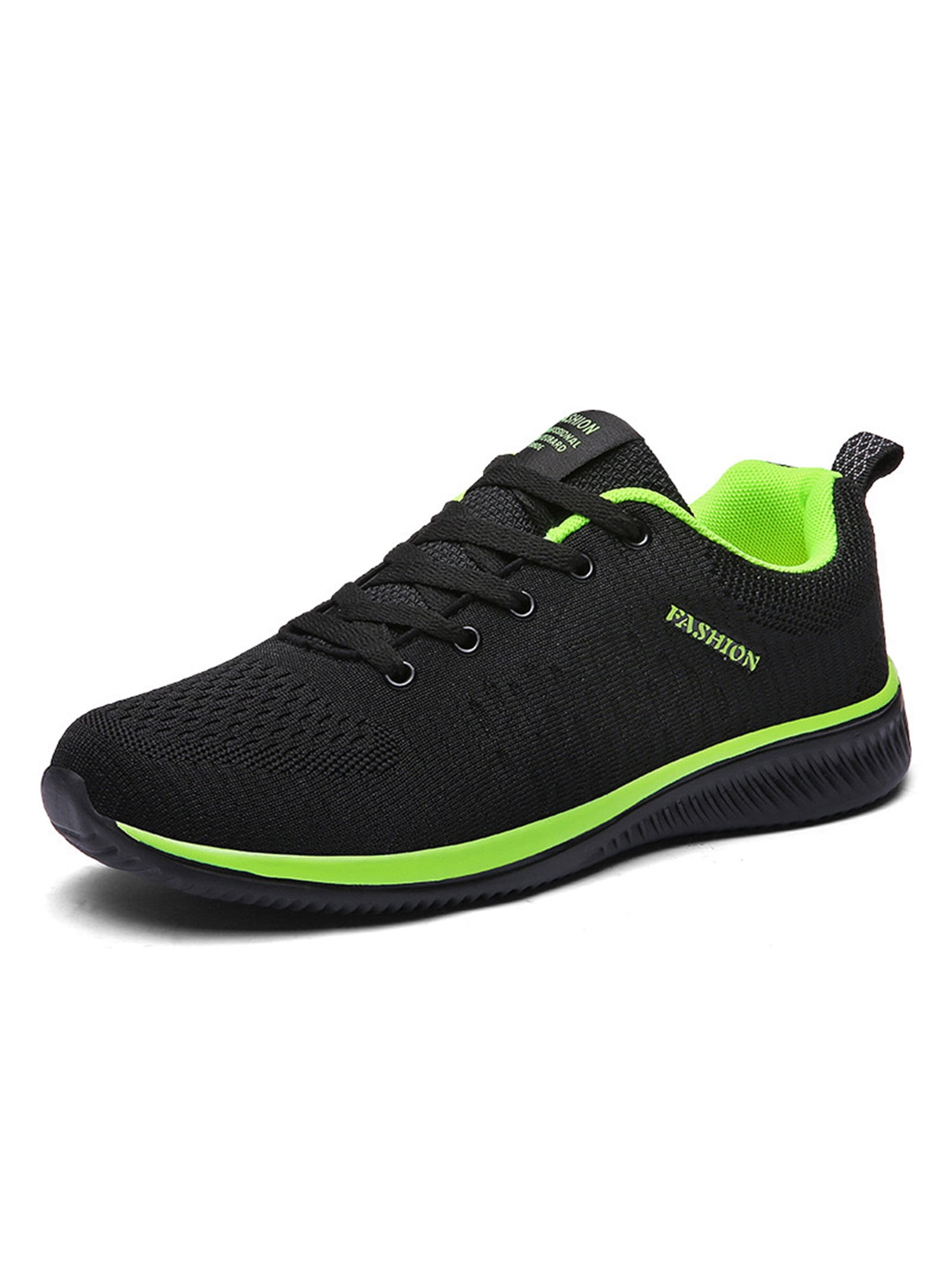 Gomelly Mens Sneakers Running Shoes Trainers Athletic Extra Wide Sneaker for Men Casual Walking Low Top Shoes Black Green 6.5