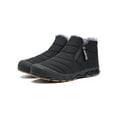 thumbnail image 1 of Gomelly Mens Snow Boots Casual Warm Shoes Plush Lining Winter Boot Lightweight Ankle Booties Cold Weather Walking Black 8.5, 1 of 9