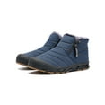 thumbnail image 1 of Gomelly Mens Snow Boots Plush Lining Warm Shoes Outdoor Winter Boot Zipper Ankle Booties Cold Weather Walking Blue 5.5, 1 of 9
