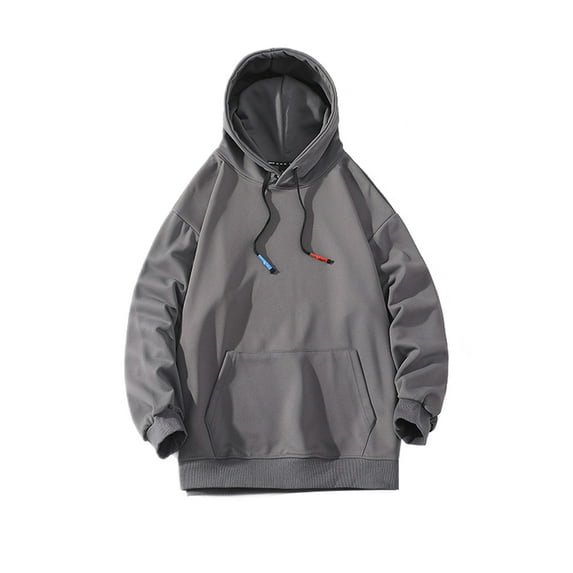 Gomelly Mens Sweatshirt Long Sleeve Hoodies Leisure Pullover Men Casual Sport Hooded Tops Drawstring Dark Gray 2XL
