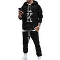 thumbnail image 1 of Gomelly Mens Sweatshirts+Pant Outfits Long Sleeve Jogger Sets Lounge Hoodies Sweatsuit Men Casual Gym Tracksuit Set Hooded Black 2XL, 1 of 2